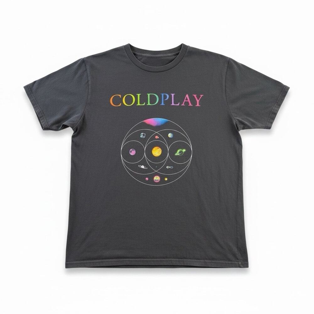 Coldplay Music of the Spheres Live 2023 Tour T-Shirt XL Black Concert Tee